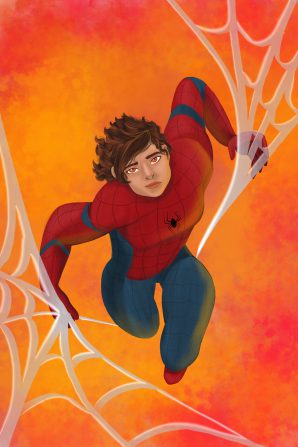 Spider man drawing in semi-realistic style - ElissDigitalArt